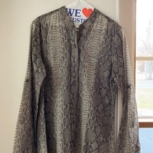 Michael Kors Snake Print Buttoned Blouse